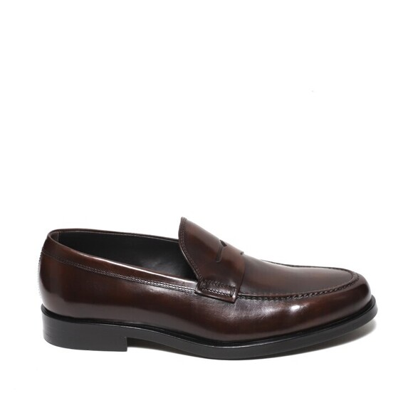 Rossano Bisconti Moccasin With Mask In Soft Antiqued Brown Leather - NWT